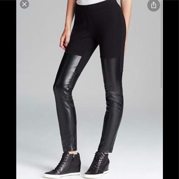 Dkny Pants - DKNY Leggings High Rise Faux Vegan Leather Legs M